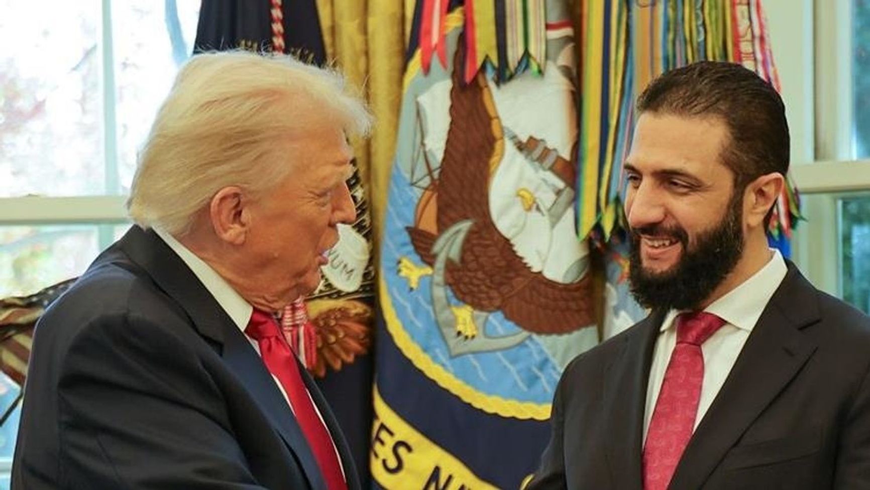 Trump and Syria’s interim president Ahmed Hussein al-Sharaa
