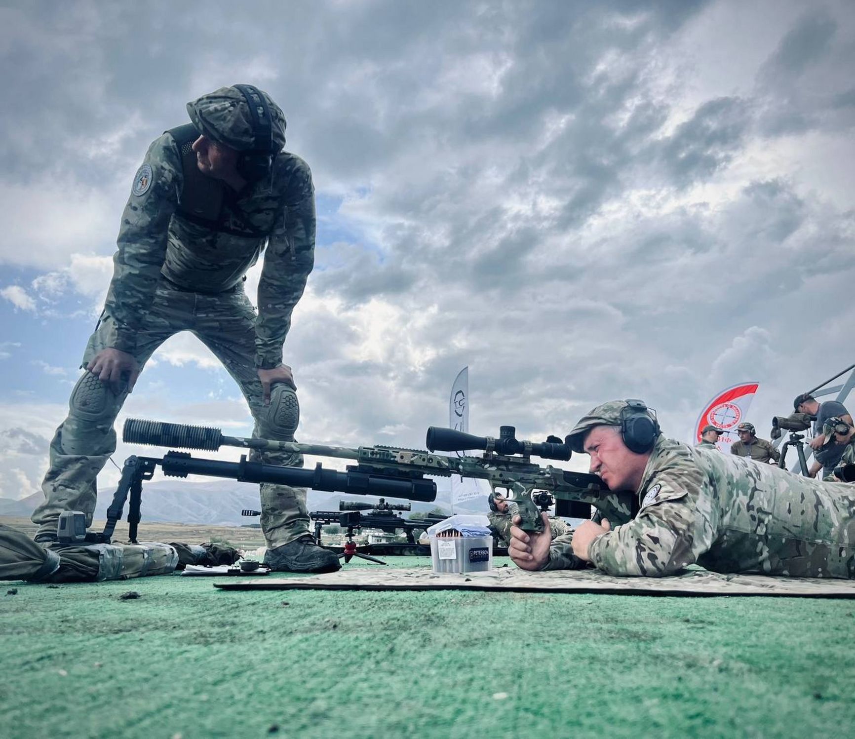 A Russian sniper from the “Dream Team” with a Desert Tech SRS sniper rifle at the “Sharpshooter” competition in Crimea. September 2024.