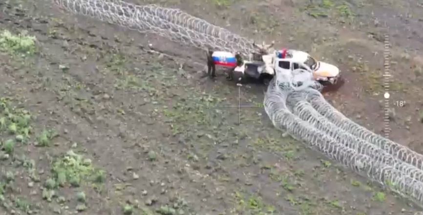 Российские военные на административной границе Днепропетровской области