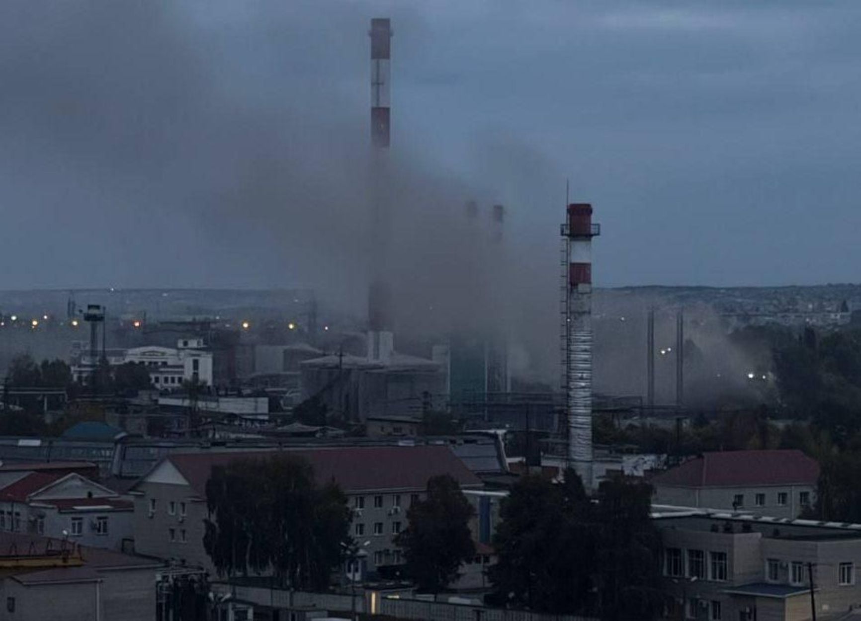 The Belgorod thermal power plant after a strike in October 2025